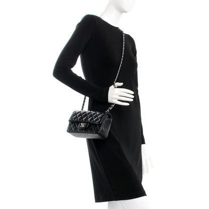 Chanel Lambskin Quilted Mini Rectangular Flap Black 2 of 8