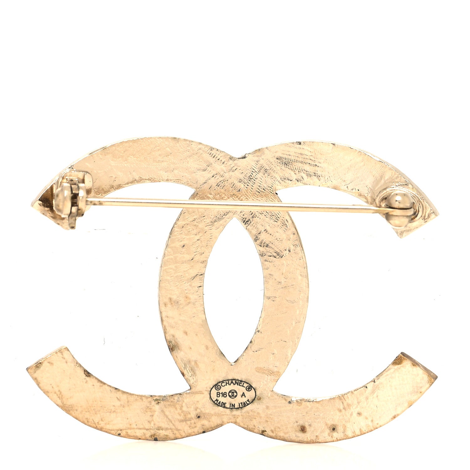 Chanel Metal Quilted CC Brooch Light Gold 3 of 4