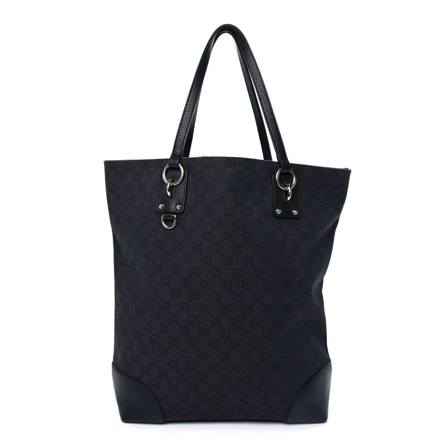 Gucci Denim Monogram Medium Handle Vertical Tote Black 1 of 8