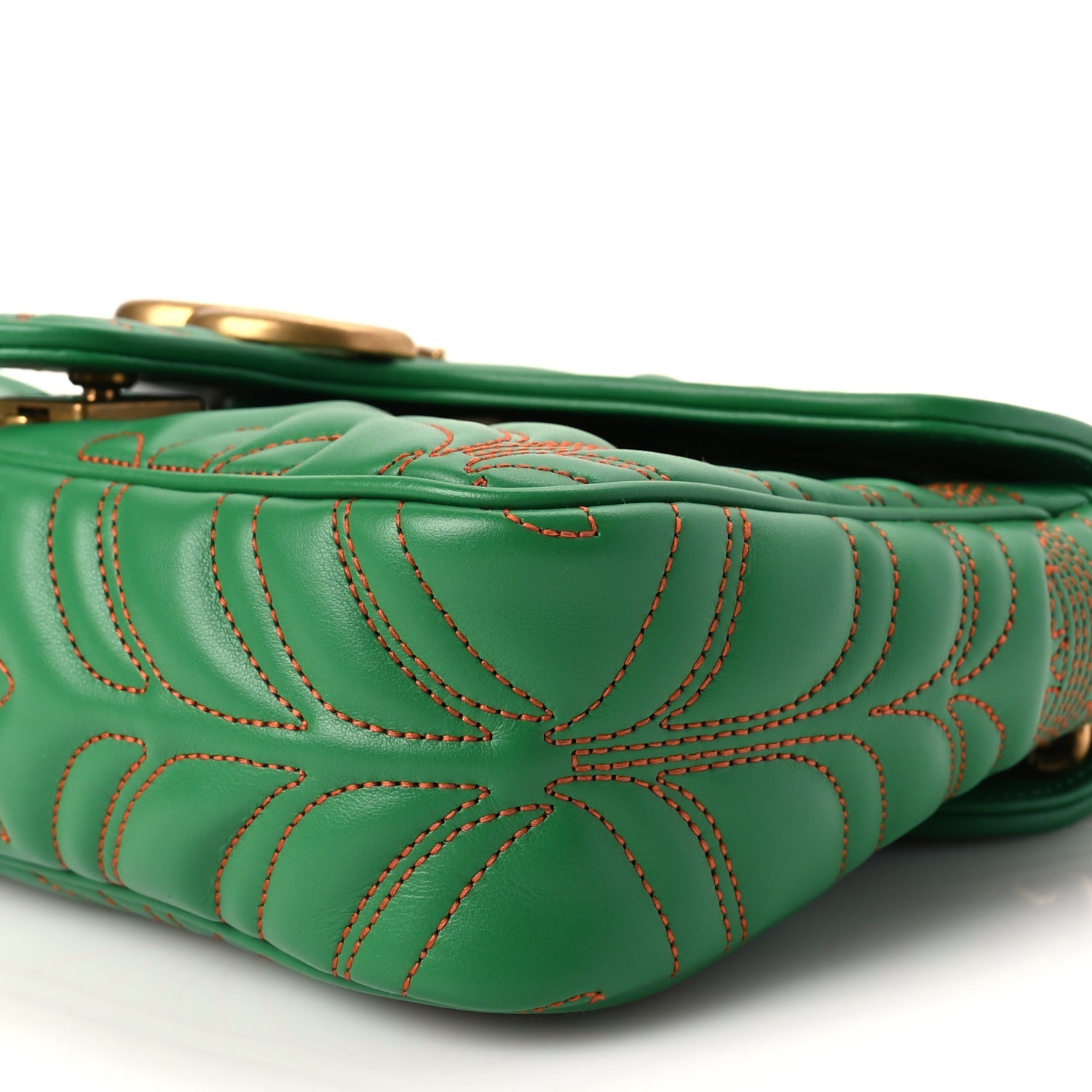 Gucci X Adidas Calfskin Matelasse Small GG Marmont Shoulder Bag Green 8 of 9