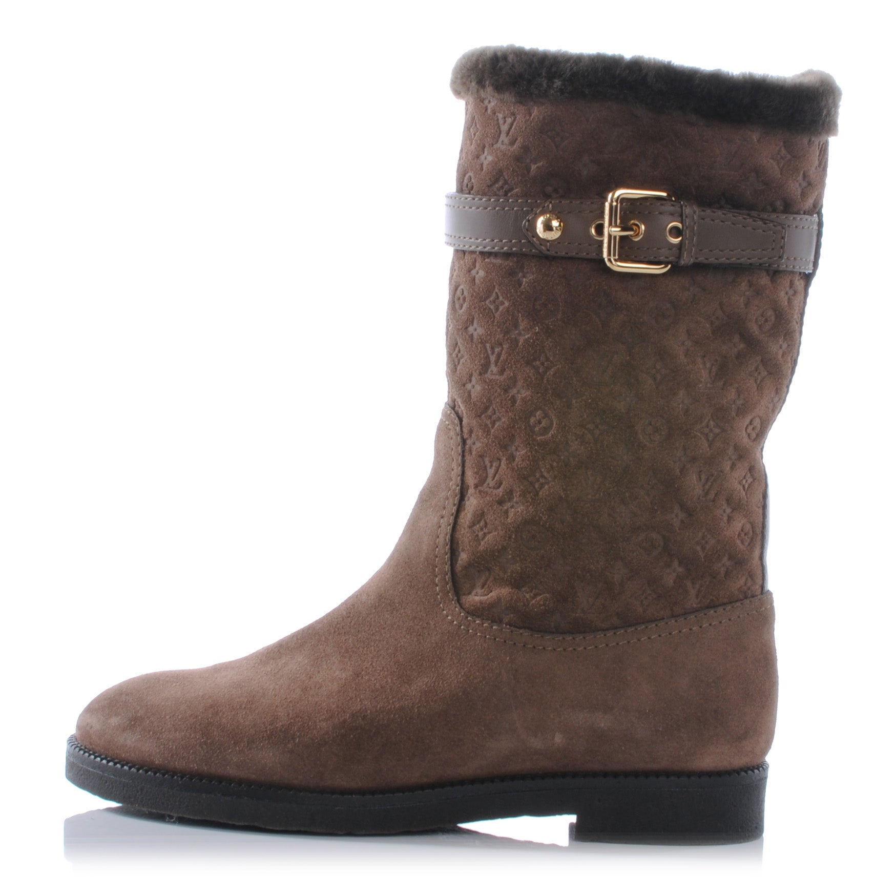 Louis Vuitton Suede Fur Wintry Boots 38 Brown 1 of 10