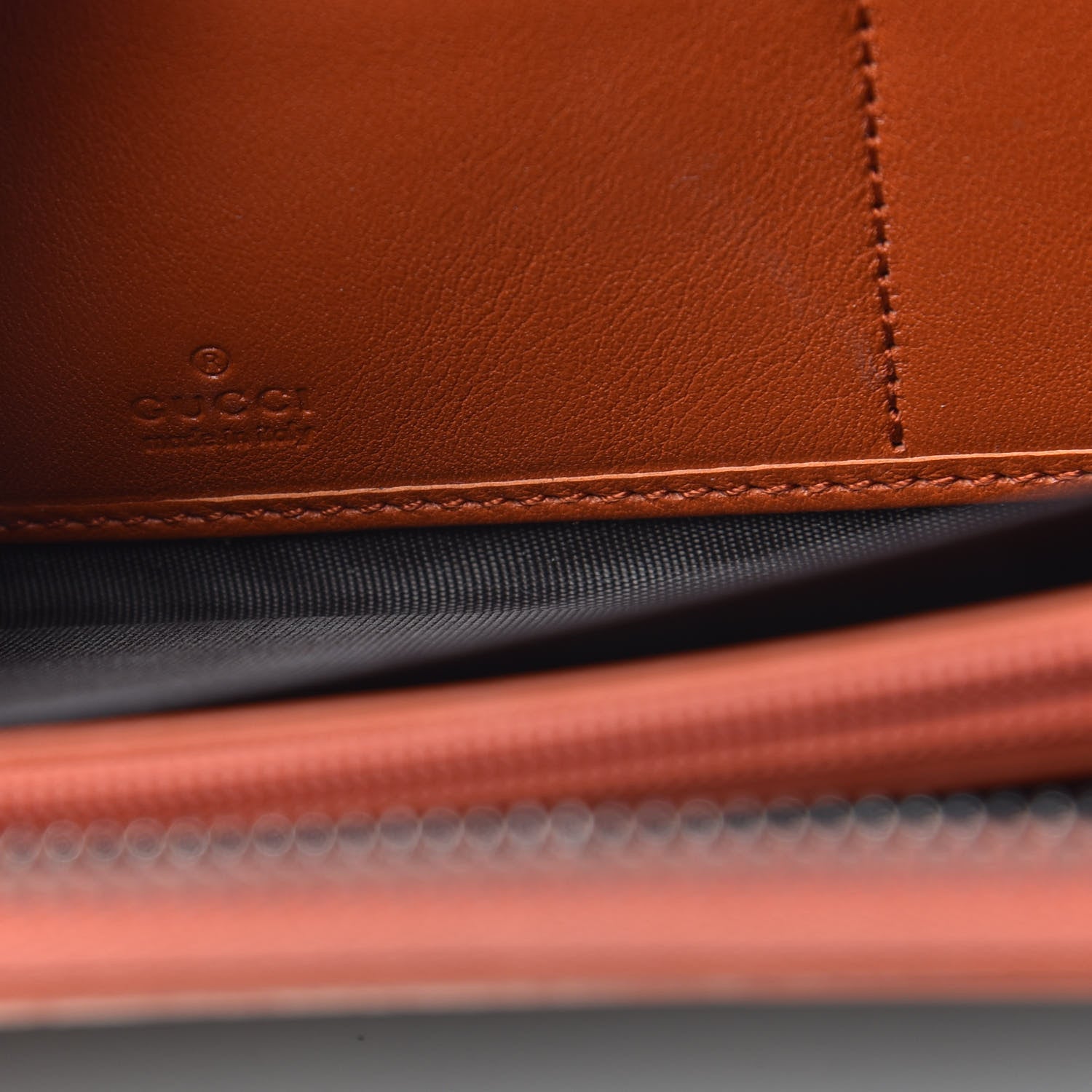 Gucci GG Supreme Monogram Web Zip Around Wallet Orange 6 of 7