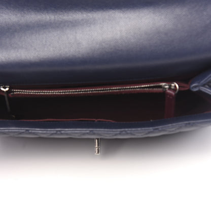 Chanel Caviar Quilted Medium Coco Handle Flap Navy Blue 5 of 11