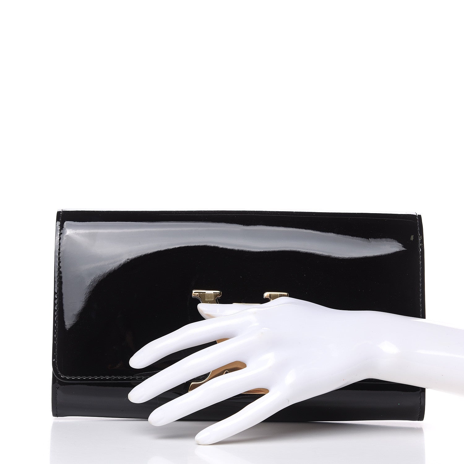 Louis Vuitton Patent Louise Clutch Black 2 of 12