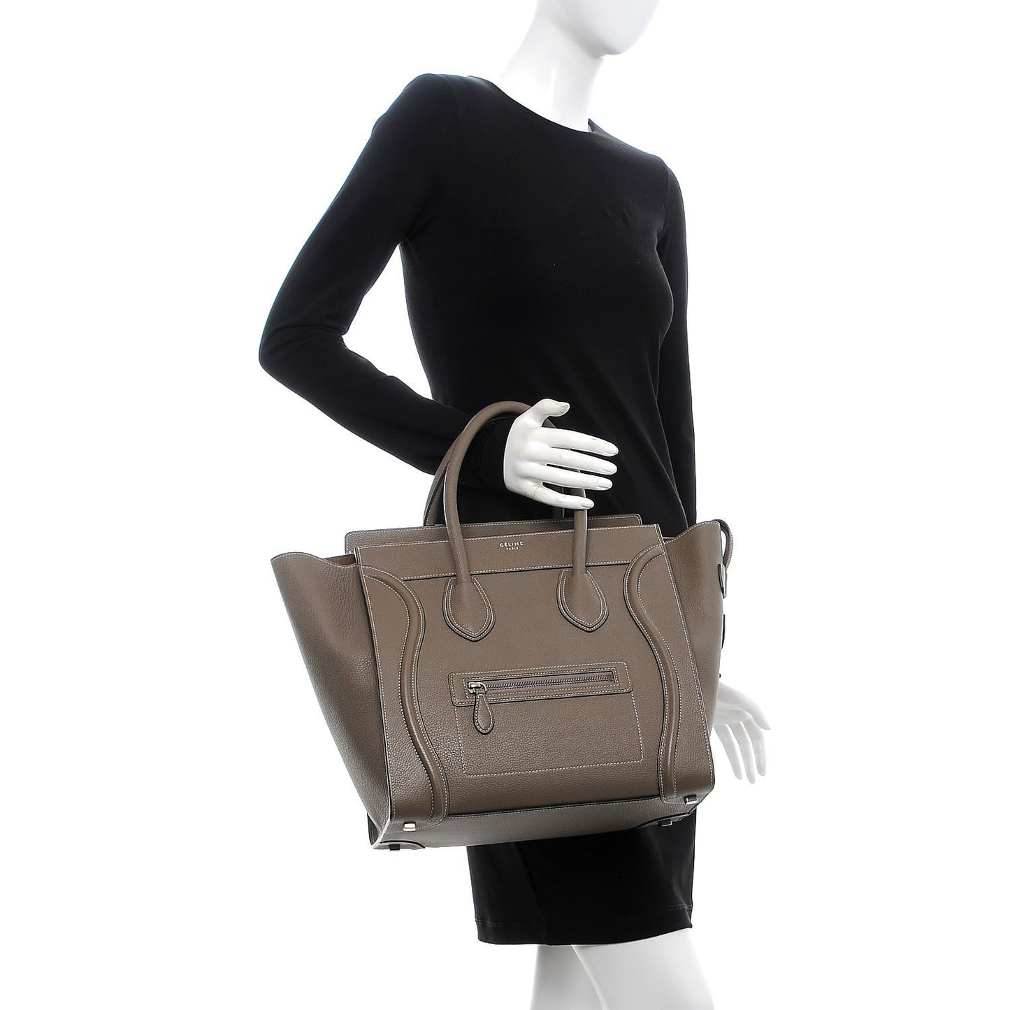 Drummed Calfskin Mini Luggage Souris