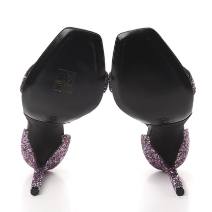 Saint Laurent Glitter Amber 105 Ankle Strap Sandals 38.5 Pink 5 of 8