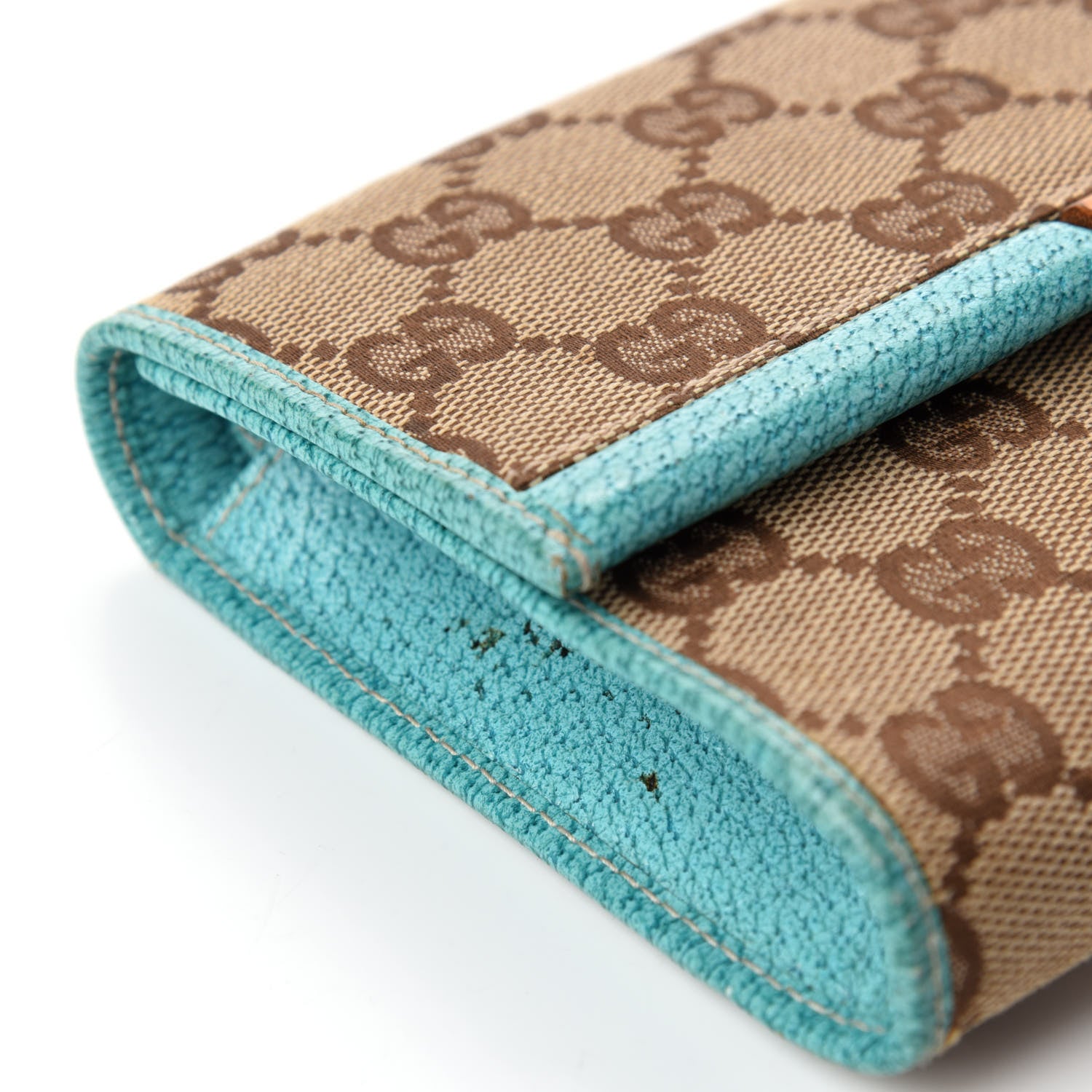 Gucci Monogram Bamboo Bar Clutch Turquoise 8 of 11