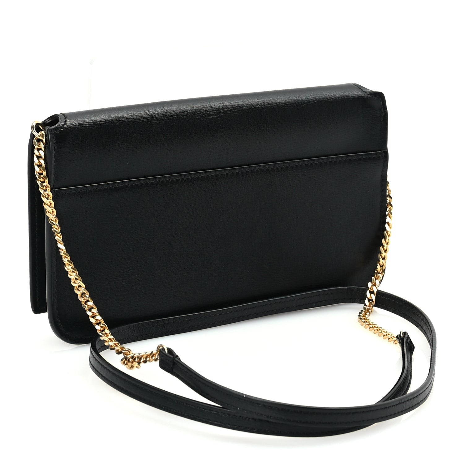 Saint Laurent Smooth Calfskin Monogram Phone Holder Crossbody Black 2 of 8