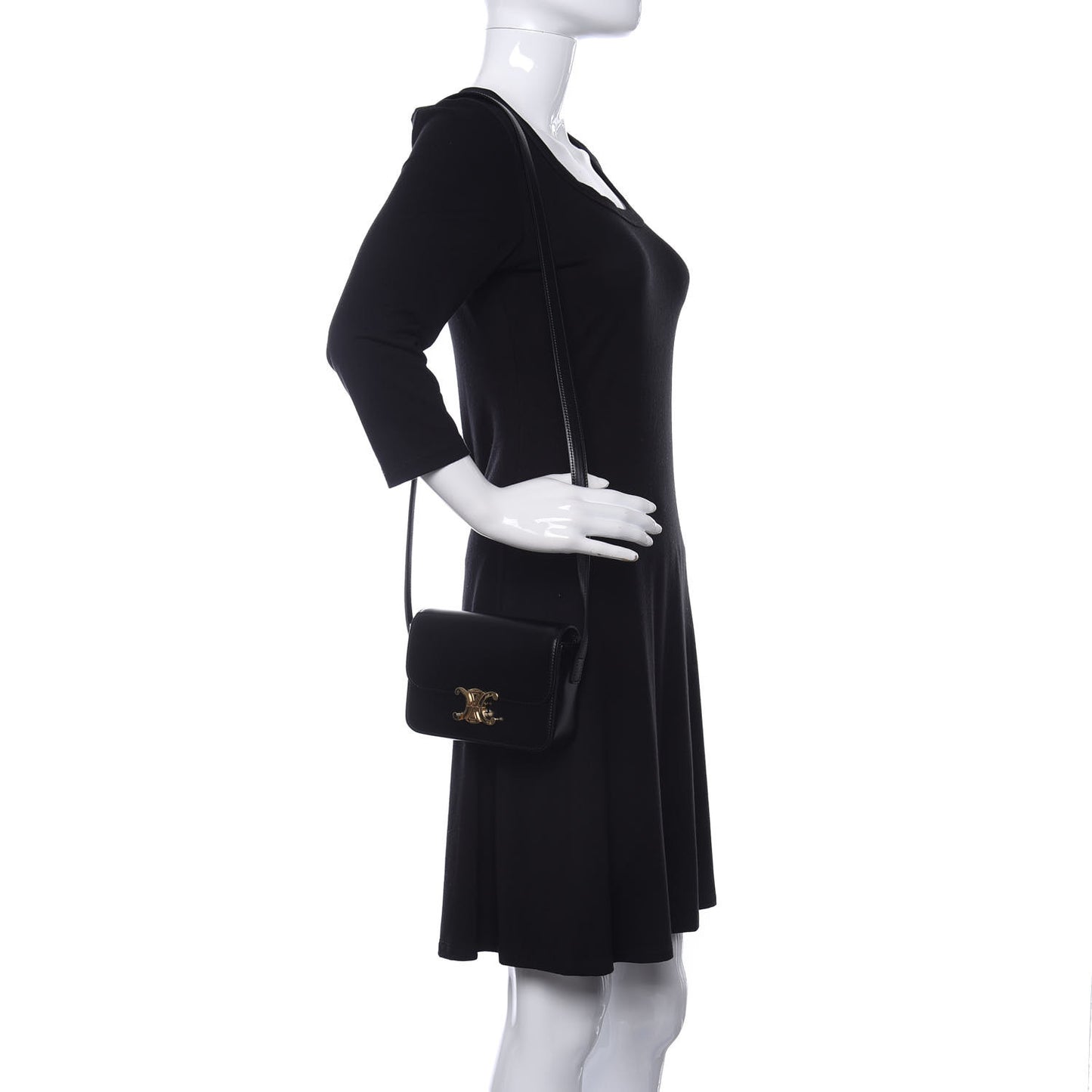 Shiny Calfskin Nano Triomphe Black