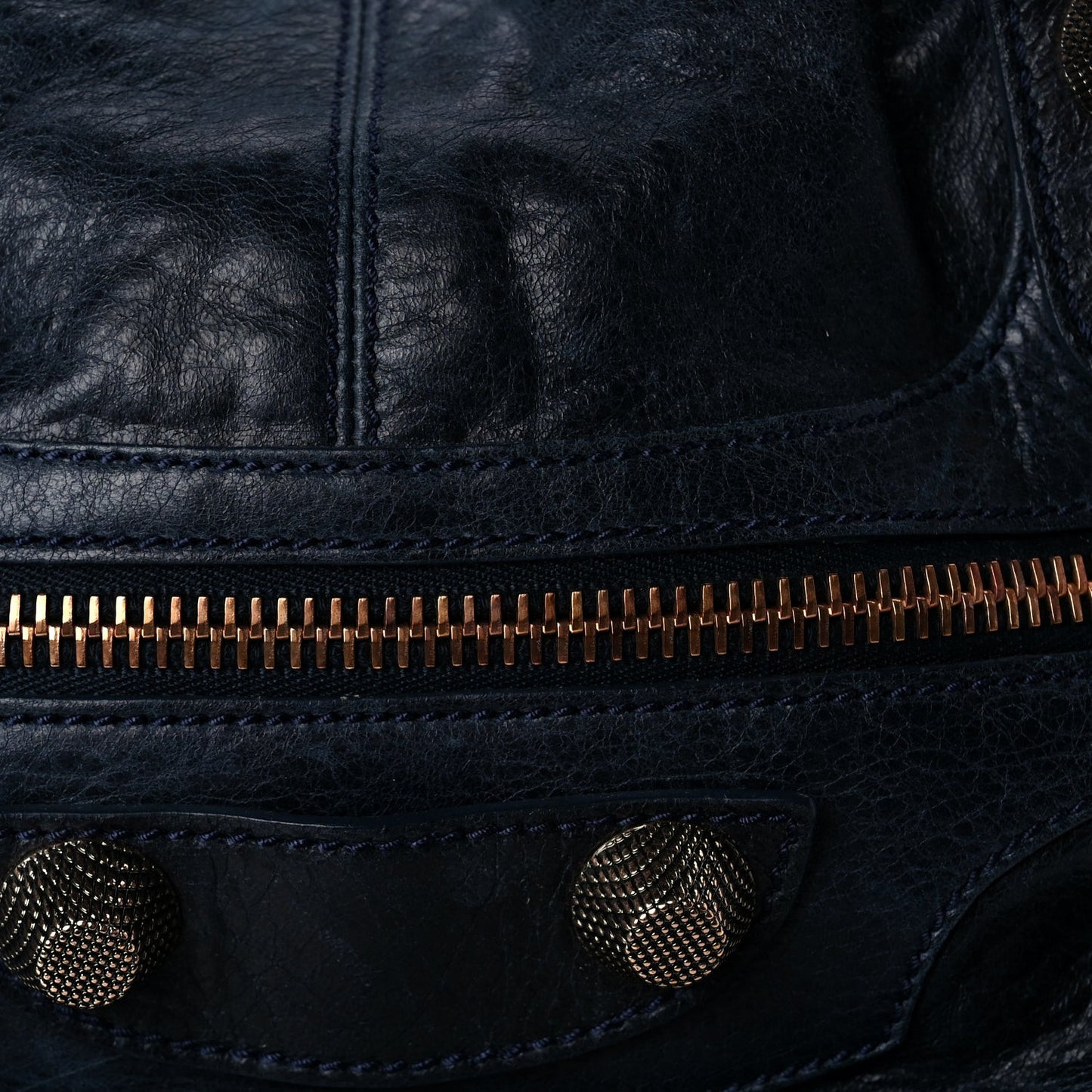 Agneau Giant 21 Rose Gold Hardware Pompon Marine