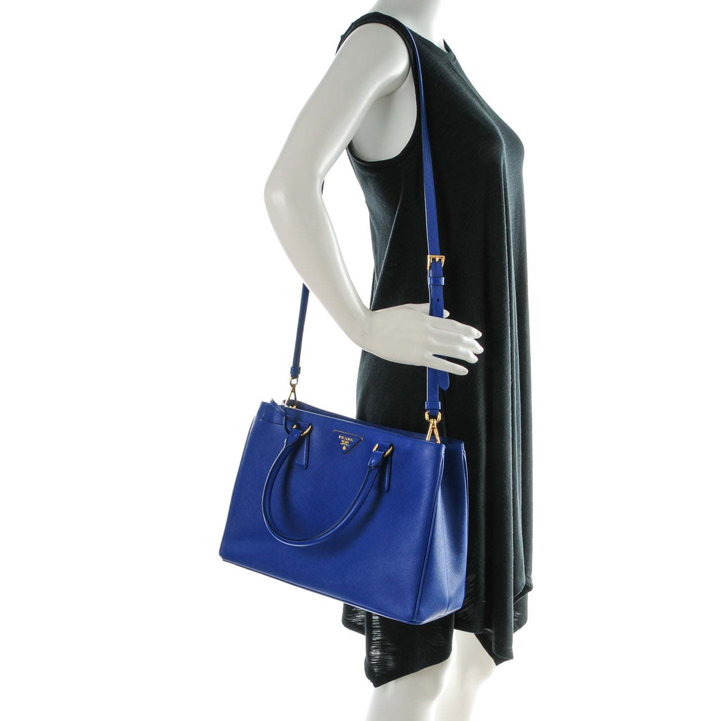 Saffiano Lux Medium Tote Royal