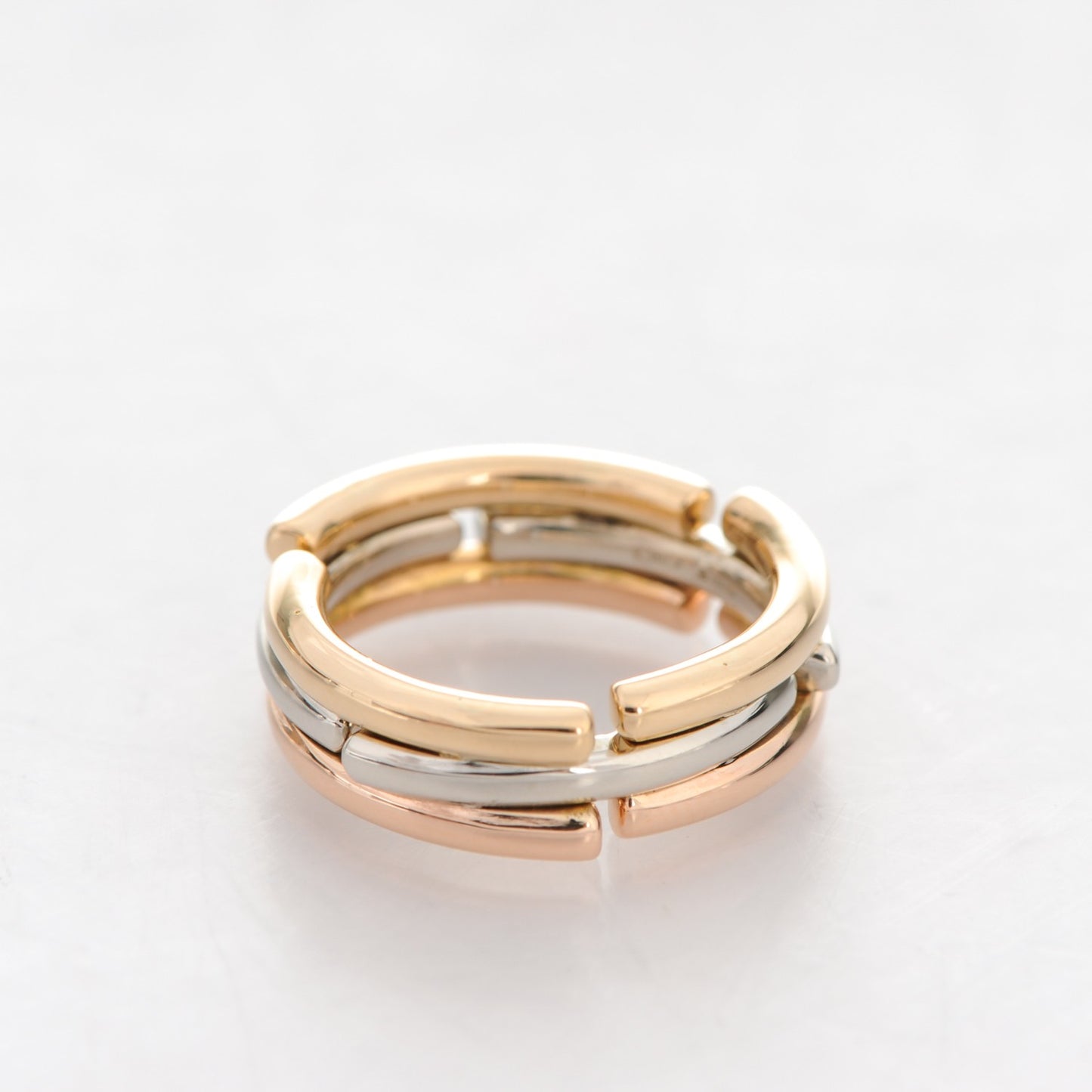 18K Rose Yellow White Gold Collapsible Ring 49 4.75