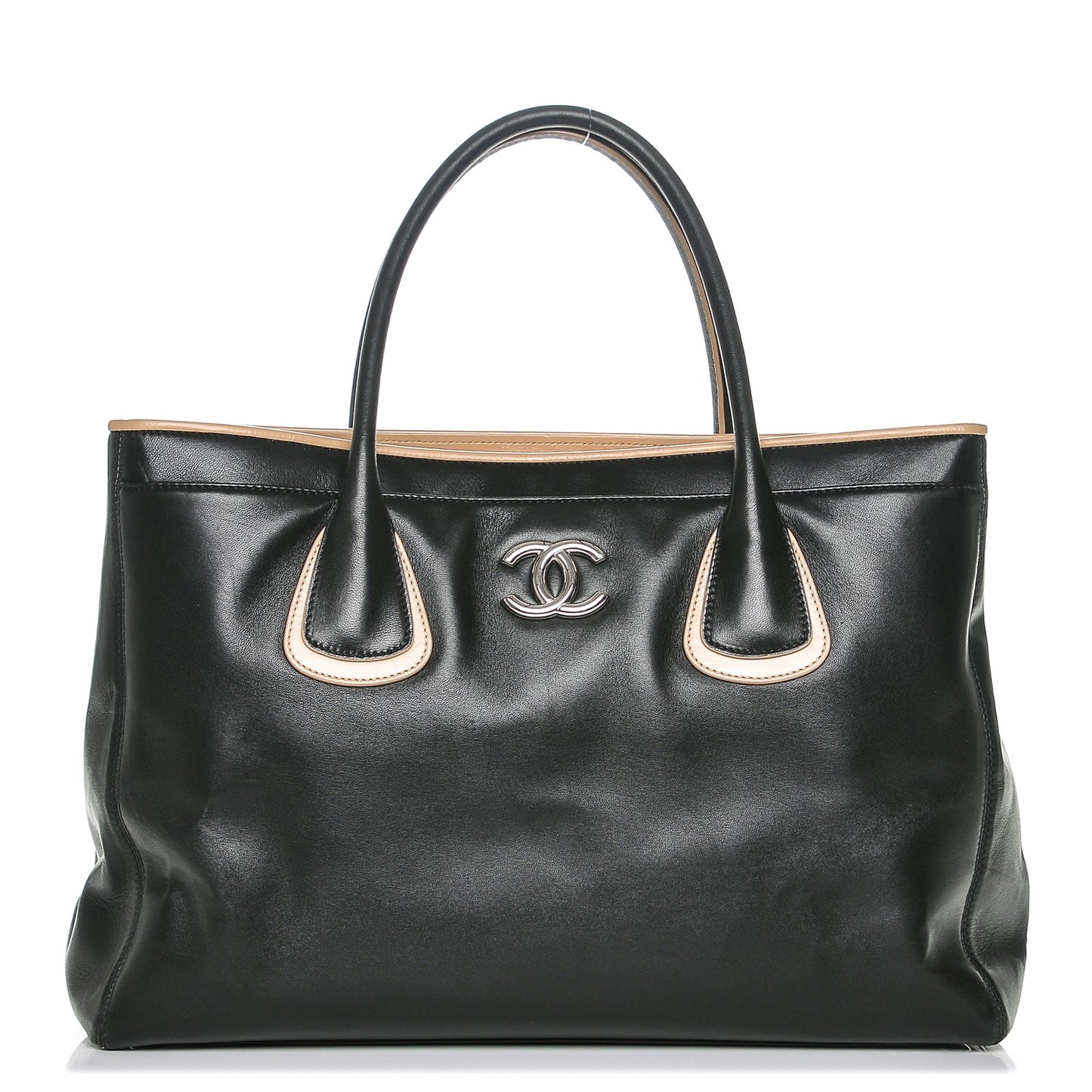Lambskin Executive Cerf Shopper Tote Black