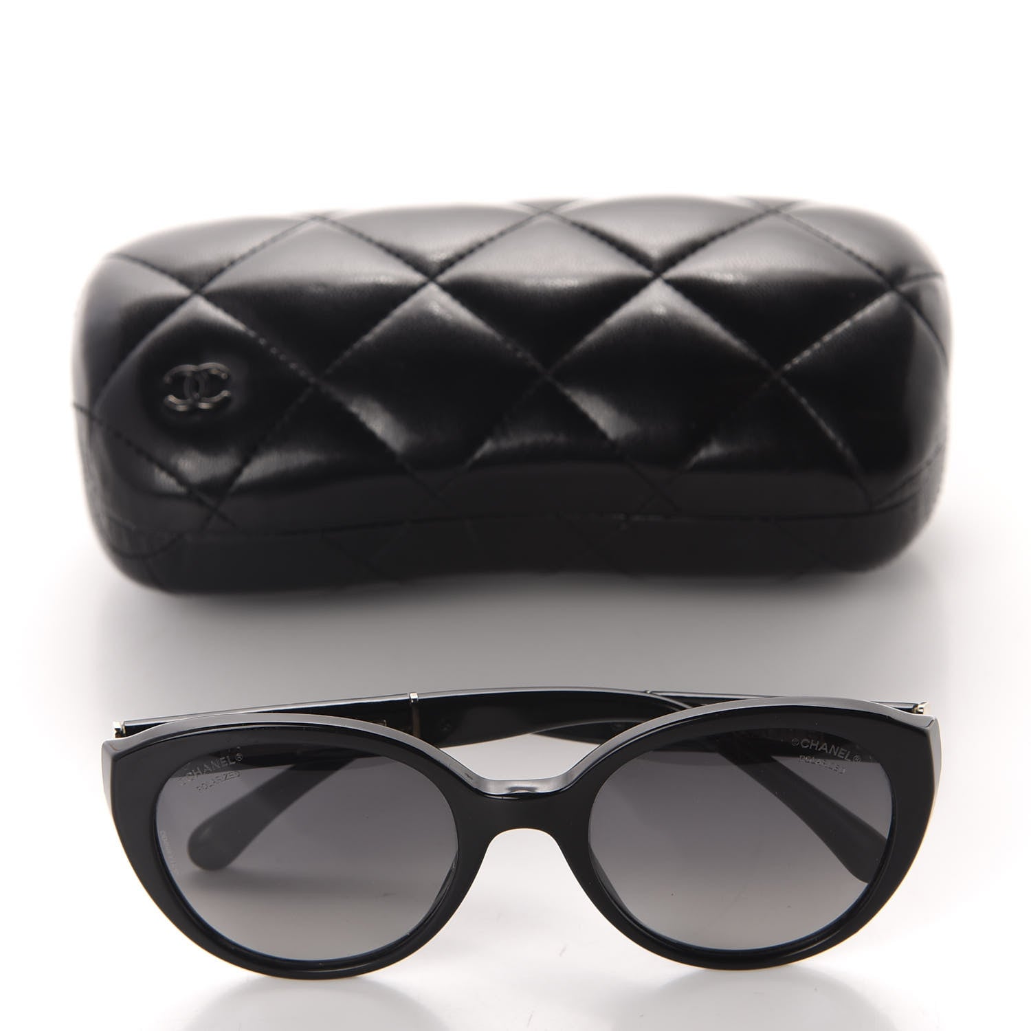 Chanel Polarized Round CC Sunglasses Black 8 of 8