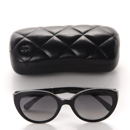 Chanel Polarized Round CC Sunglasses Black 8 of 8