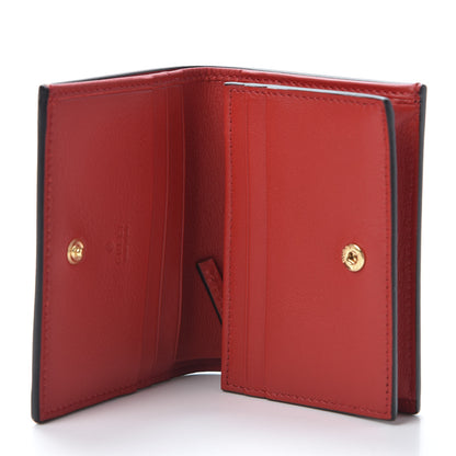 Gucci GG Supreme Monogram Apple Card Case Wallet Beige Multicolor Lobster Red 4 of 9