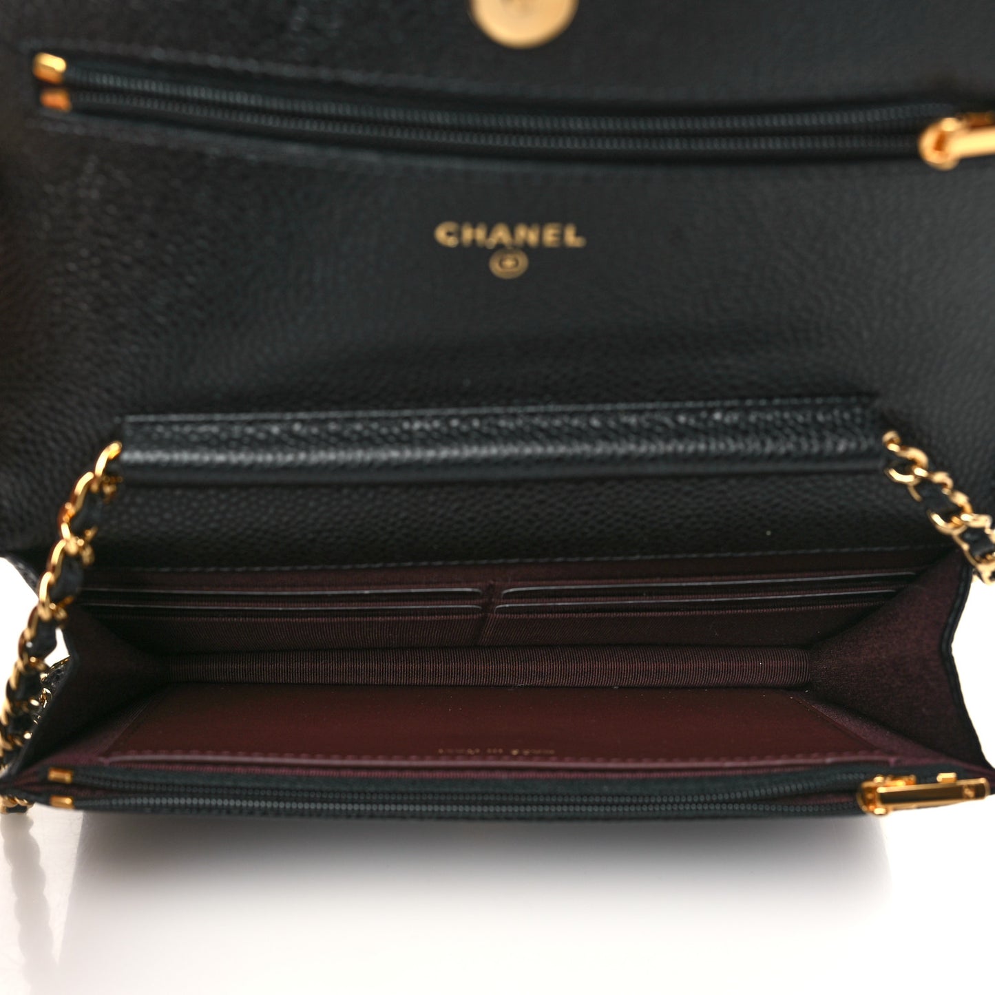 Caviar Quilted Wallet On Chain WOC Black