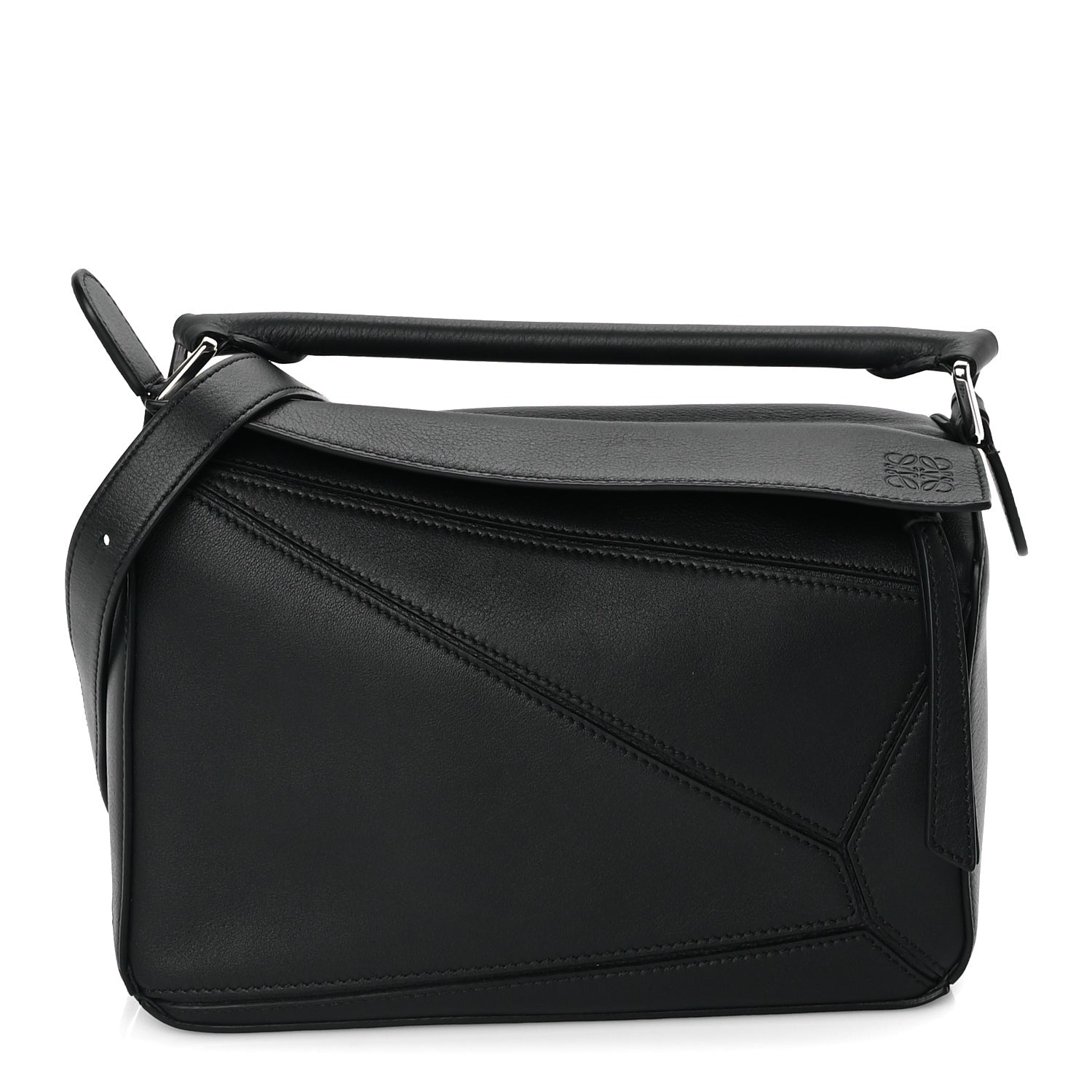 Loewe Calfskin Small Puzzle Bag  Black 1 of 7
