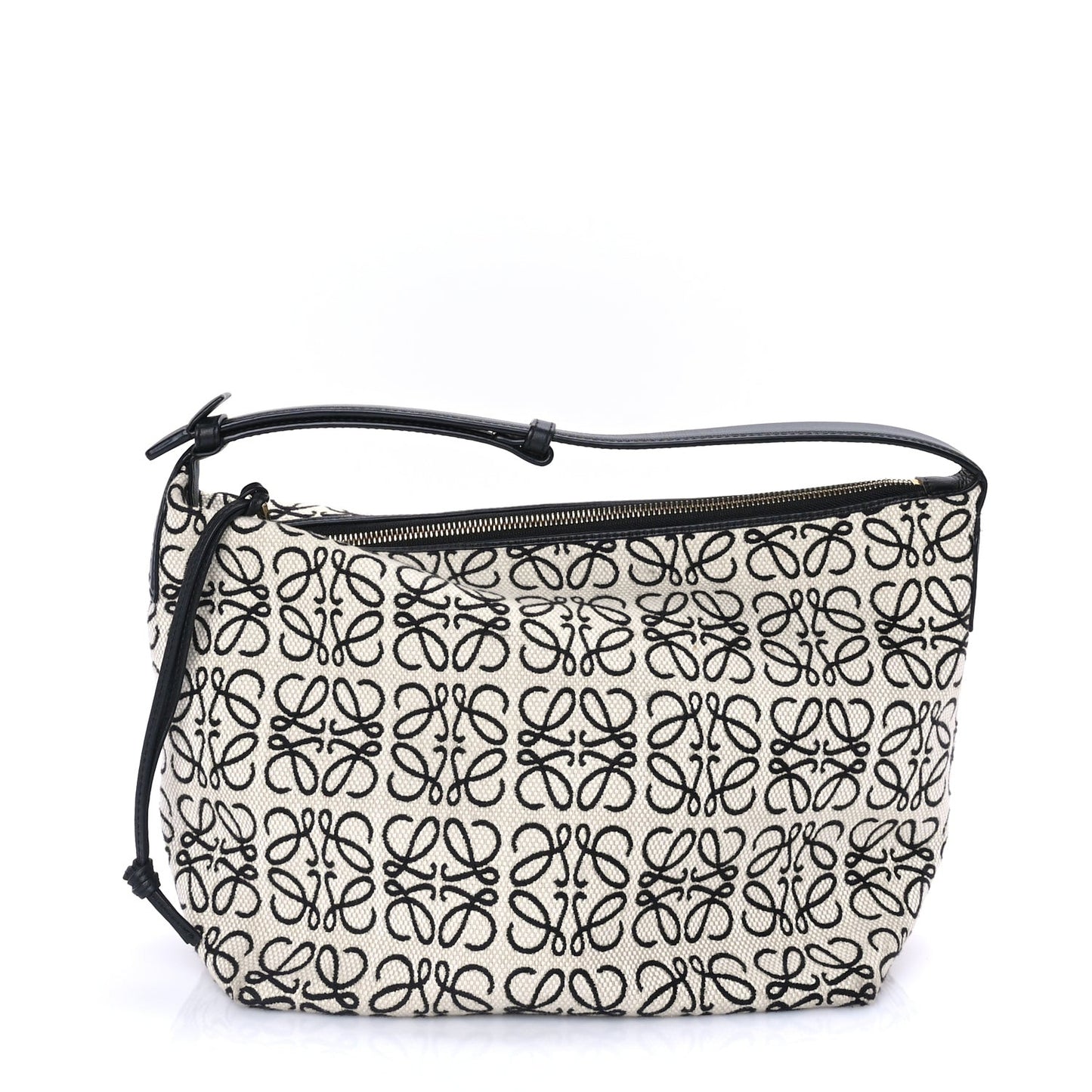 Jacquard Anagram Calfskin Large Cubi Bag Ecru Black