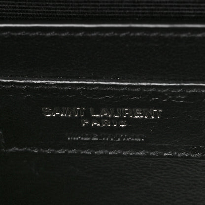 Saint Laurent Grain De Poudre Textured Mixed Matelasse Triquilt Medium Monogram Monochrome Satchel Black 5 of 8