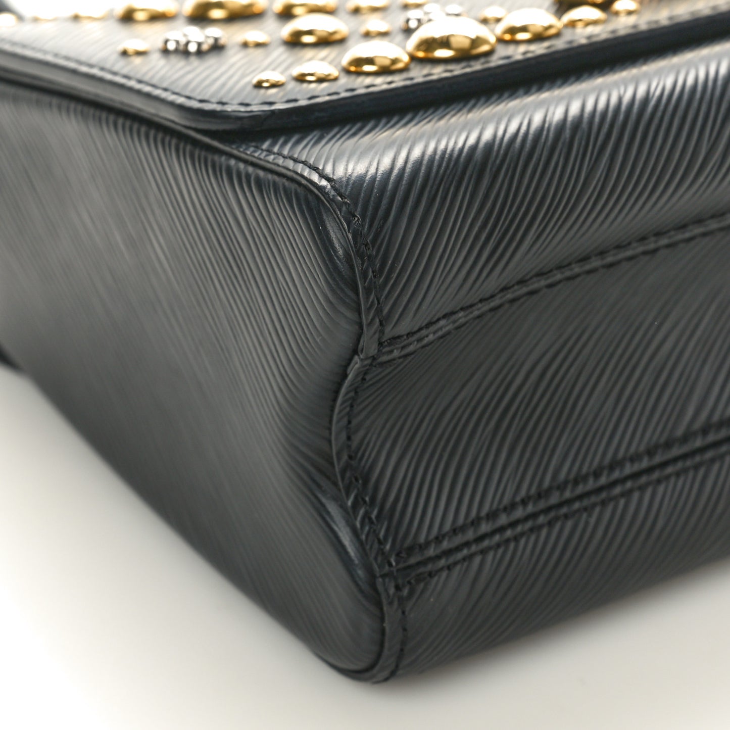 Epi Studded Sol Twist Shoulder Bag MM Black