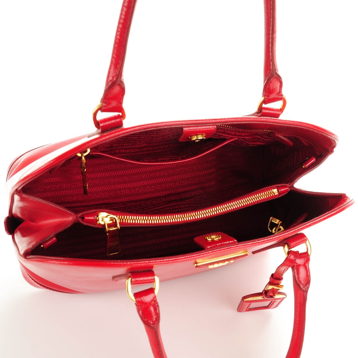 Saffiano Vernice Open Promenade Tote Rosso