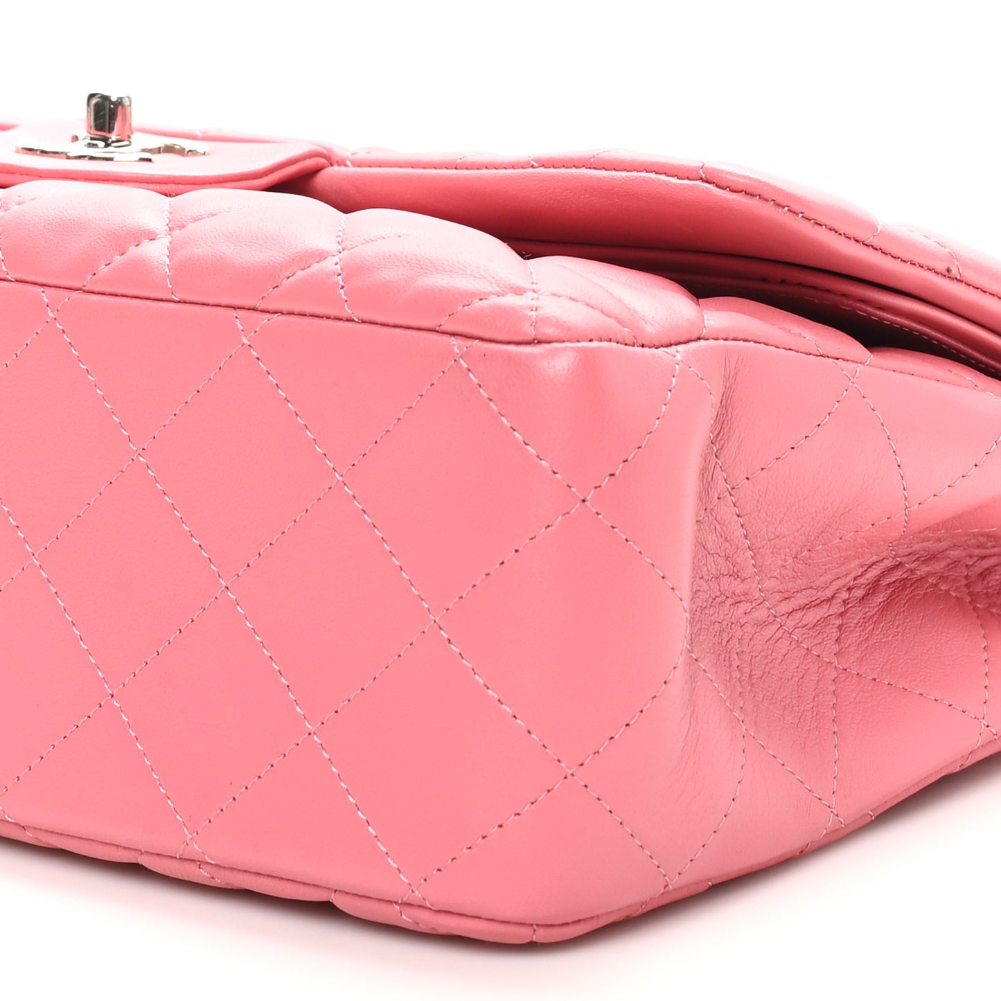 Lambskin Quilted Jumbo Double Flap Pink