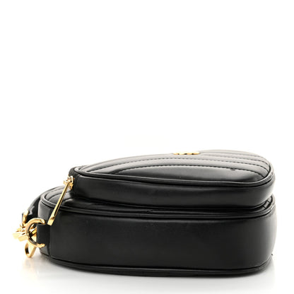 Gucci Calfskin Matelasse Diagonal Mini InterLocking G Heart Shoulder Bag Black 4 of 7