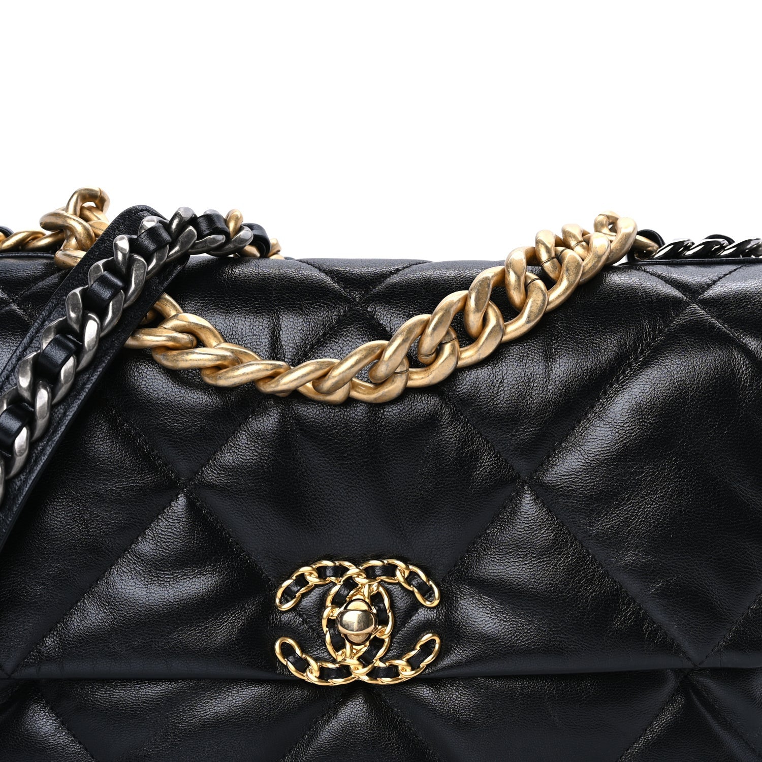 Chanel Goatskin Quilted Large  19 Flap Black 7 of 7