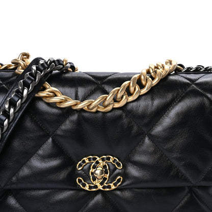 Chanel Goatskin Quilted Large  19 Flap Black 7 of 7