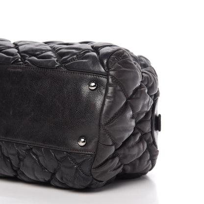 Chanel Calfskin Bubble Quilt Bowler Black 7 of 10