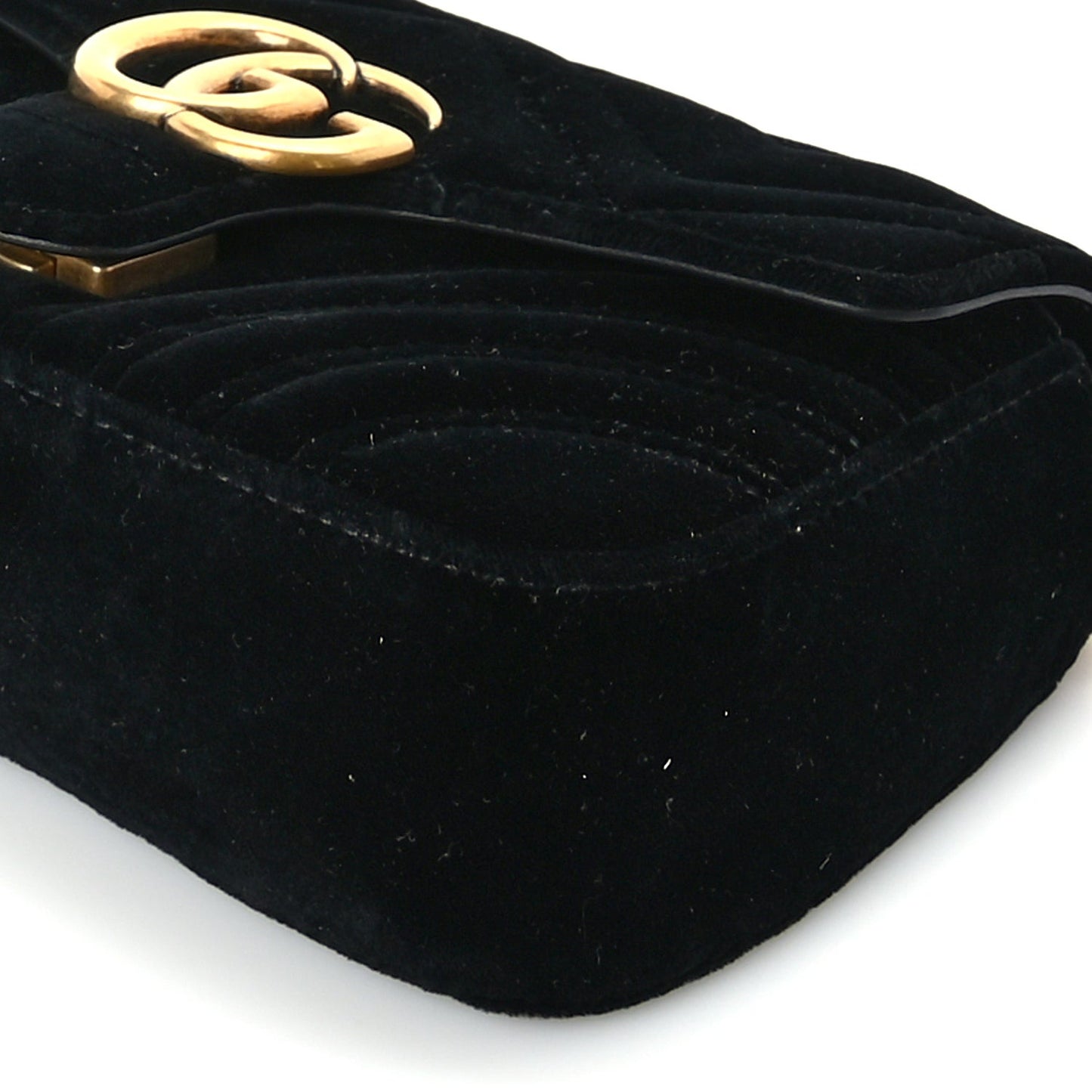Velvet Matelasse Mini GG Marmont Shoulder Bag  Black