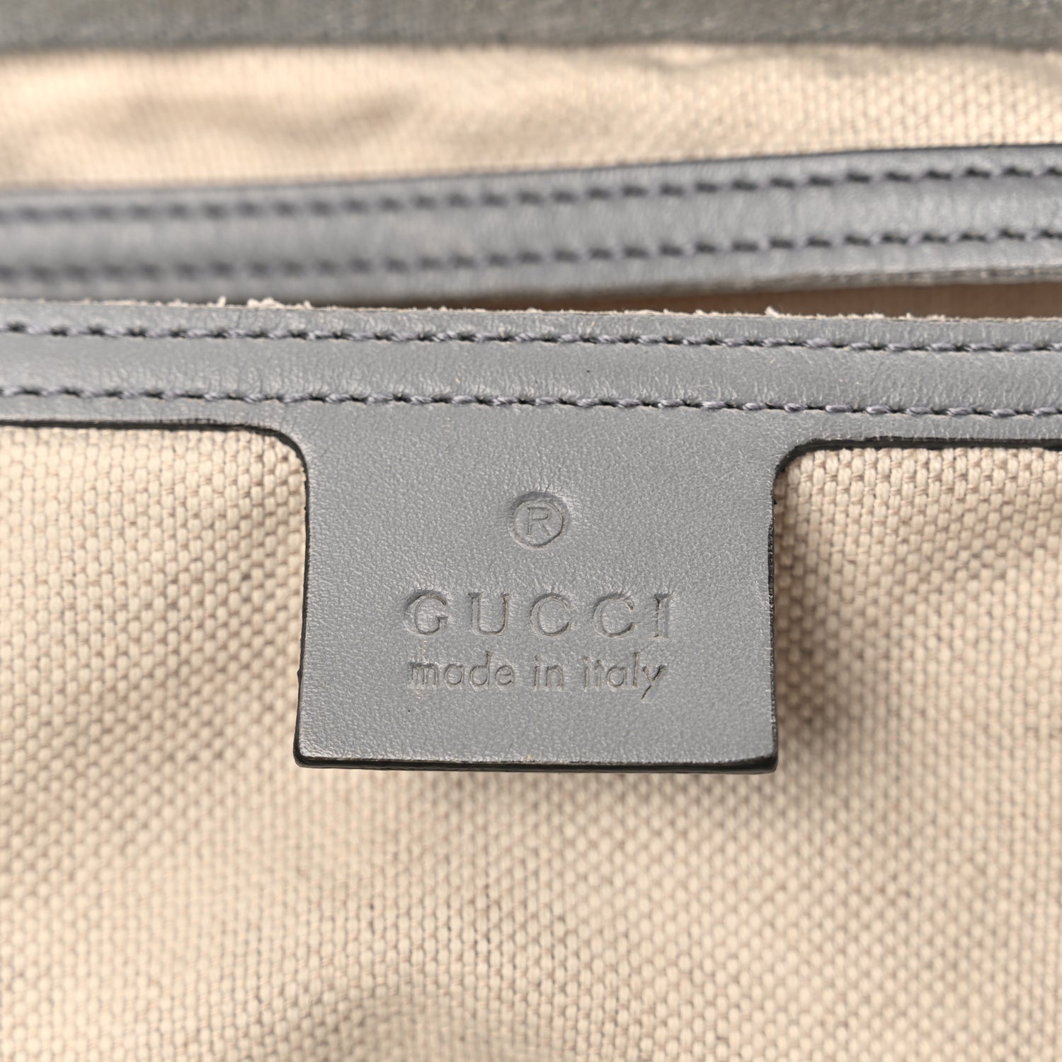 Gucci GG Supreme Monogram Selleria Calfskin Medium Carry On Duffle Bag Beige Grey 5 of 11