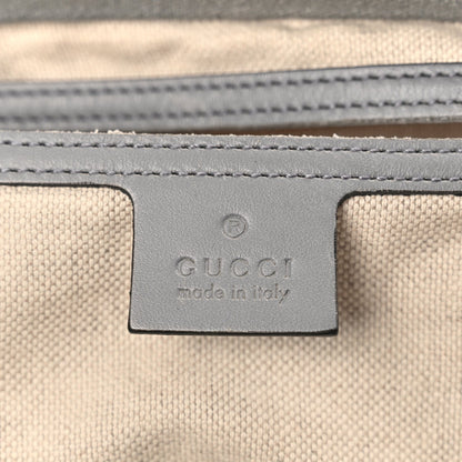 Gucci GG Supreme Monogram Selleria Calfskin Medium Carry On Duffle Bag Beige Grey 5 of 11