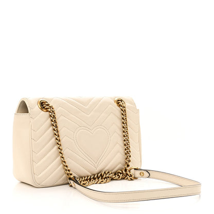 Gucci Calfskin Matelasse Small GG Marmont Shoulder Bag White 3 of 7
