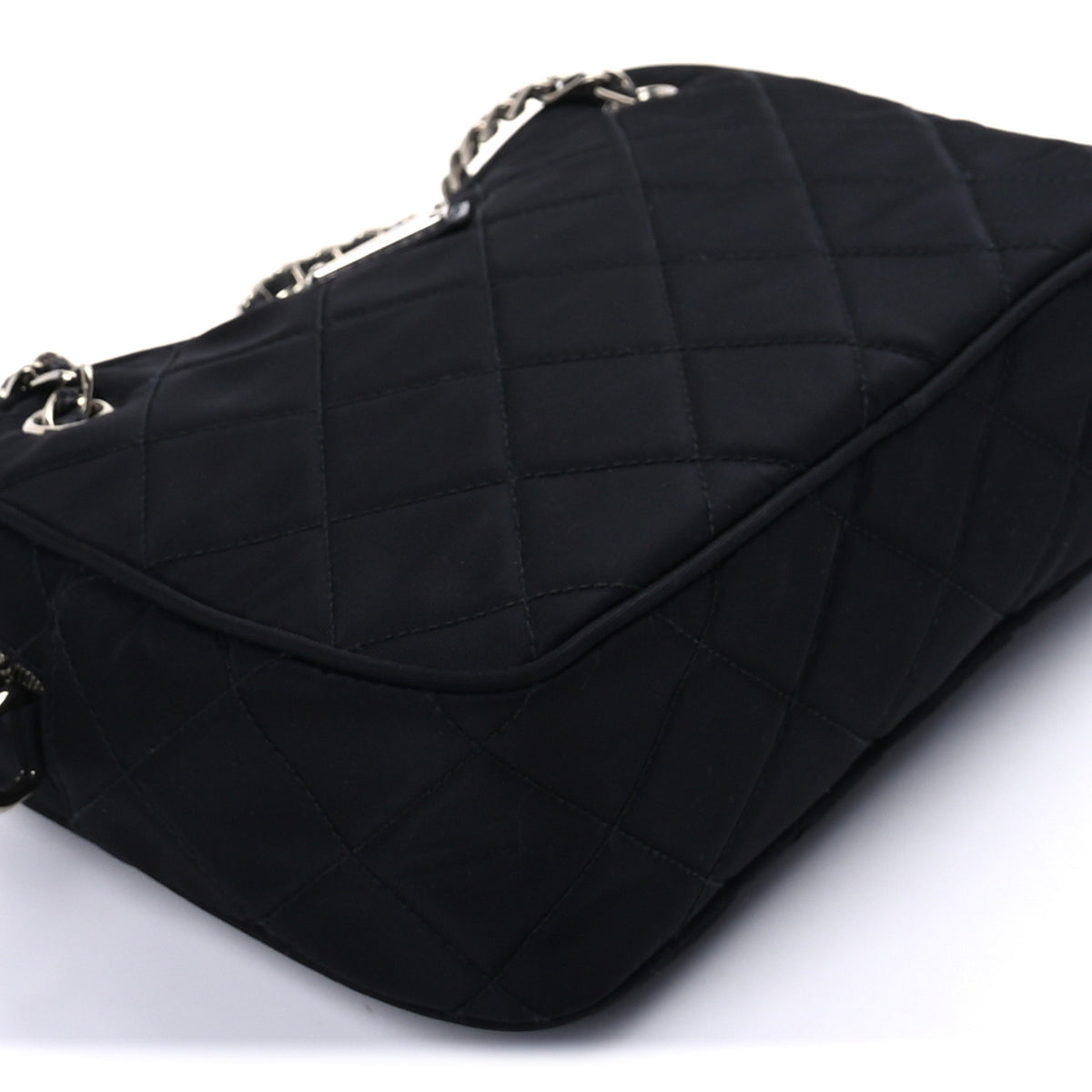 Nylon Tessuto Impuntu Quilted Bandoliera Crossbody Bag Black