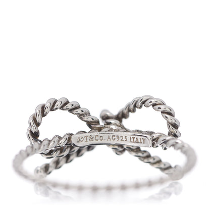 Tiffany Sterling Silver Textured Twist Bow Ring 54 7 4 of 4
