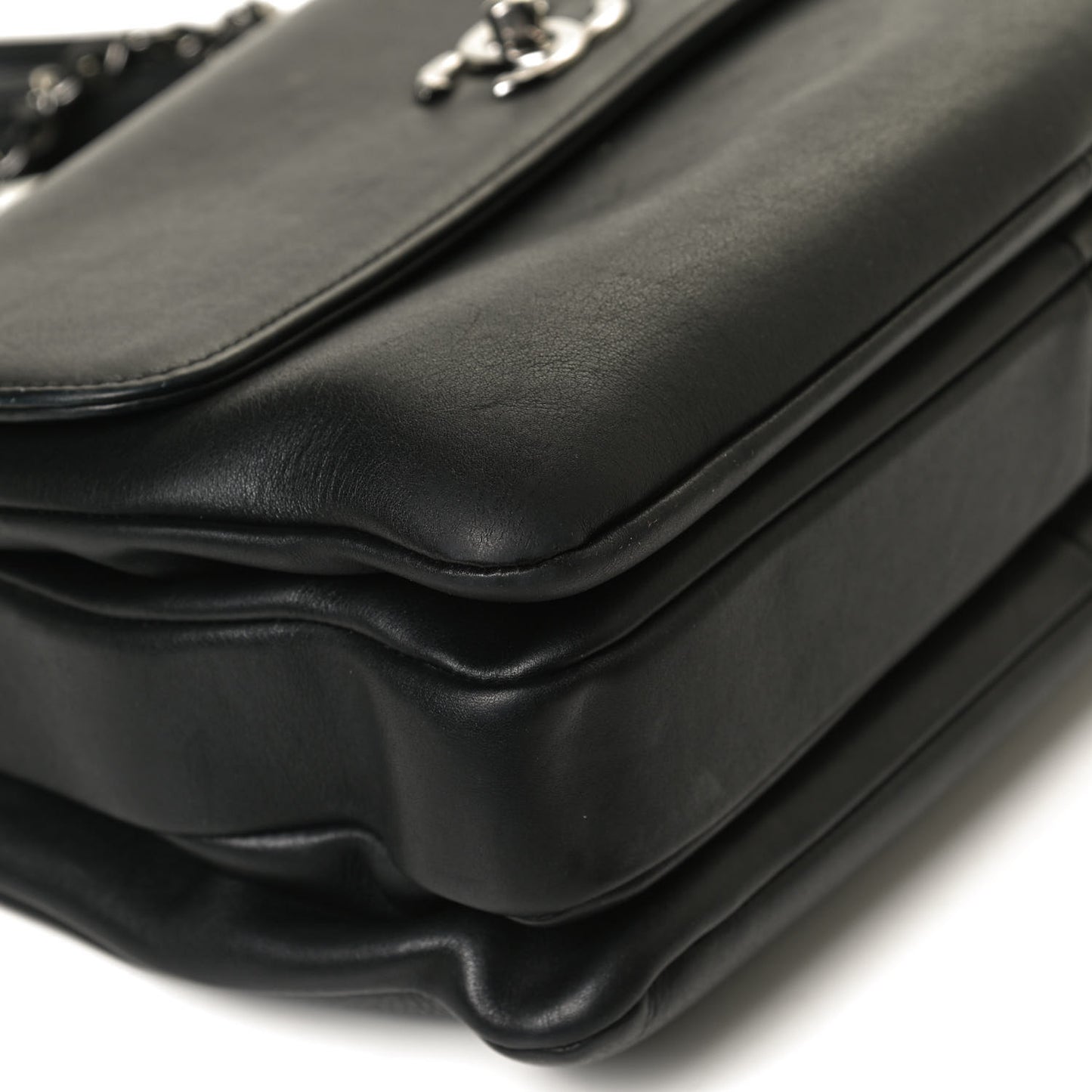 Calfskin Medium Trendy CC Dual Handle Flap Bag Black