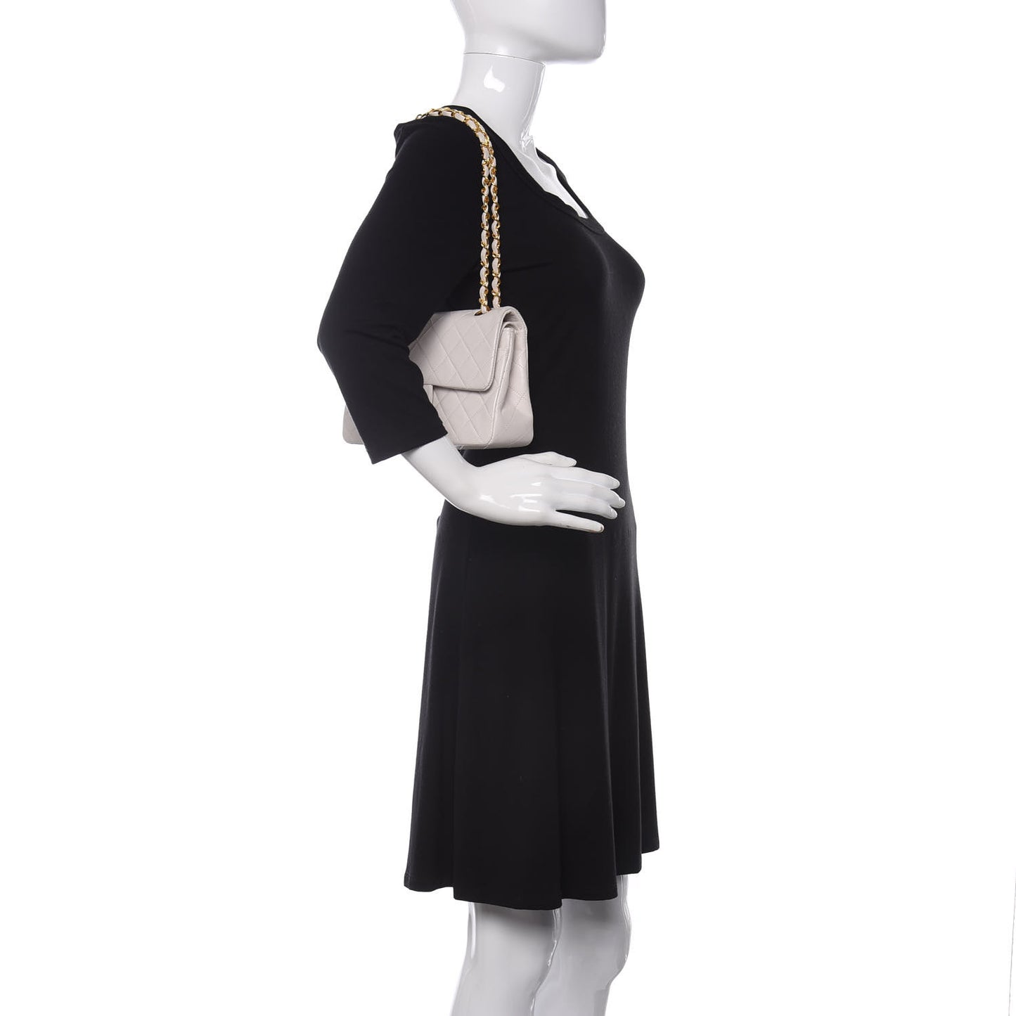 Lambskin Quilted Small Double Flap White