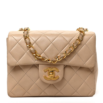 Chanel Lambskin Quilted Mini Square Flap Beige 1 of 10
