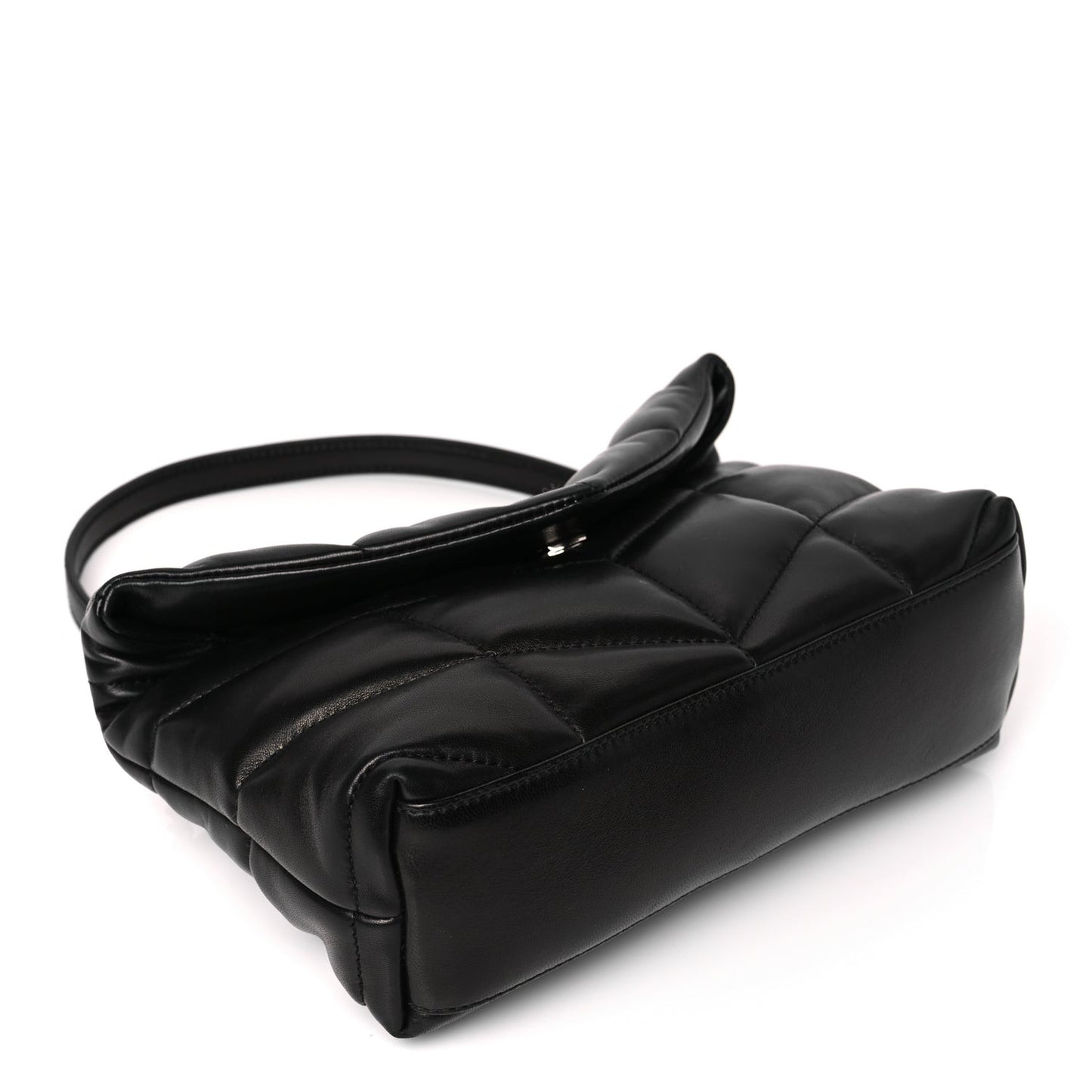 Lambskin Quilted Toy Loulou Puffer Monogram Chain Satchel Black