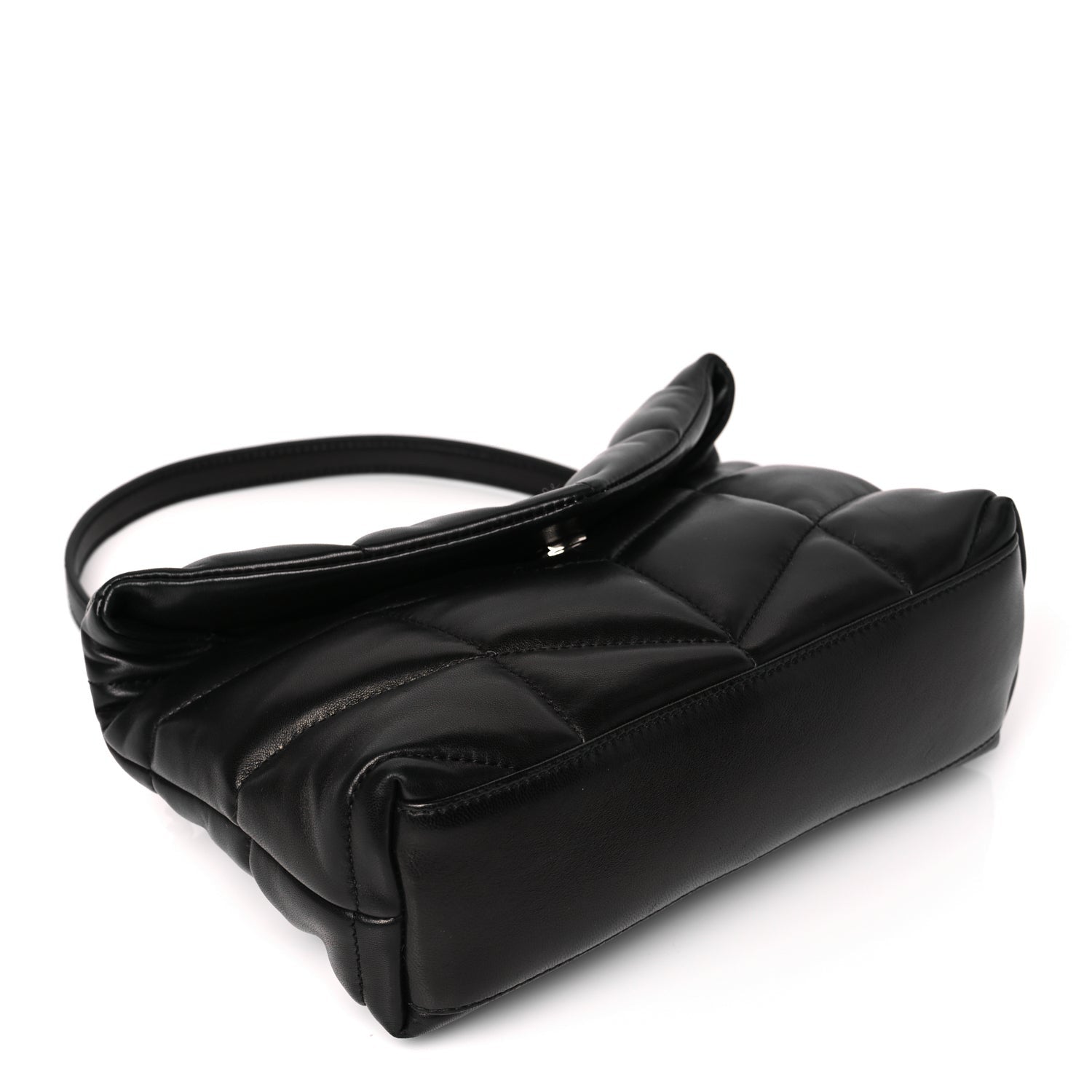 Saint Laurent Lambskin Quilted Toy Loulou Puffer Monogram Chain Satchel Black 3 of 10