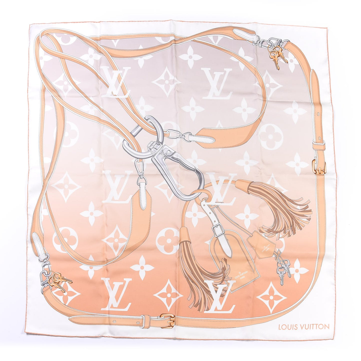 Silk Monogram Gradient By The Pool Square Scarf Brume