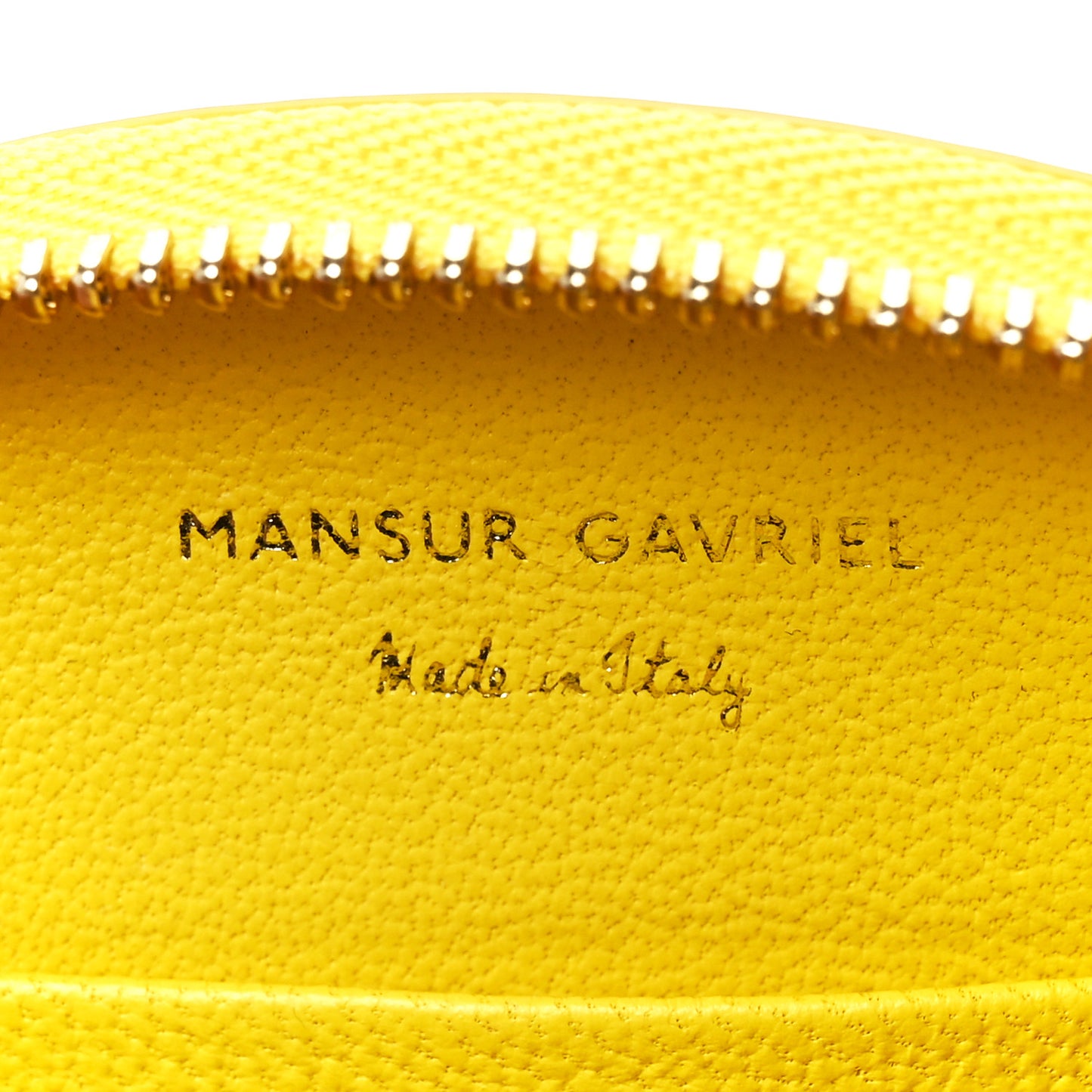 Calfskin Half Moon Clutch Yellow