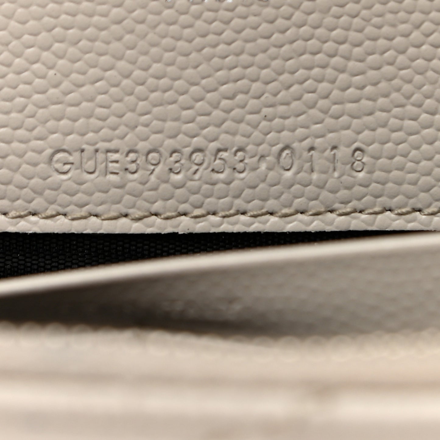 Grain De Poudre Matelasse Chevron Monogram Envelope Chain Wallet Optical White