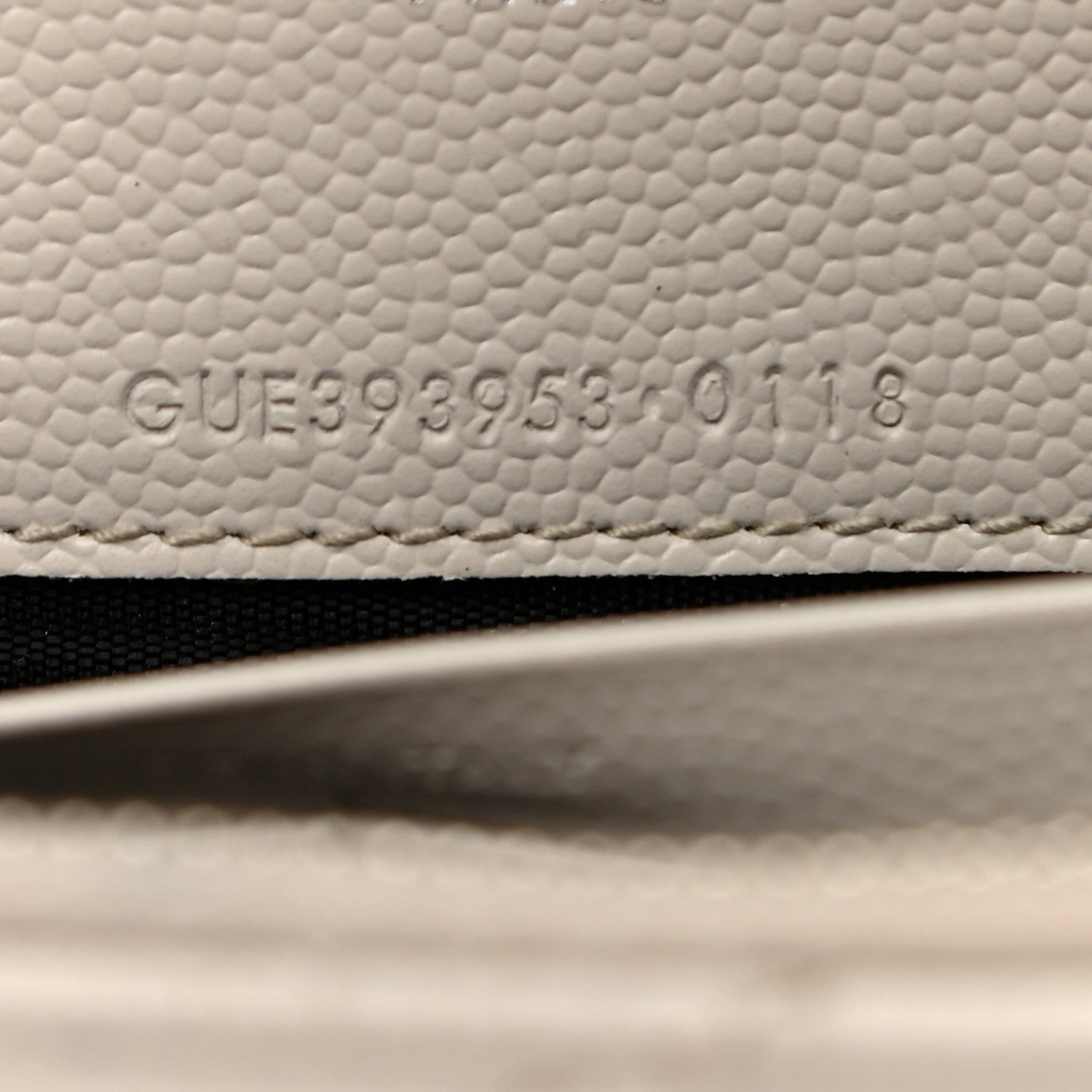 Saint Laurent Grain De Poudre Matelasse Chevron Monogram Envelope Chain Wallet Optical White 8 of 9