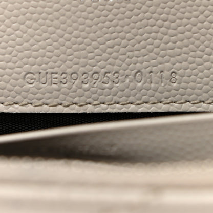 Saint Laurent Grain De Poudre Matelasse Chevron Monogram Envelope Chain Wallet Optical White 8 of 9