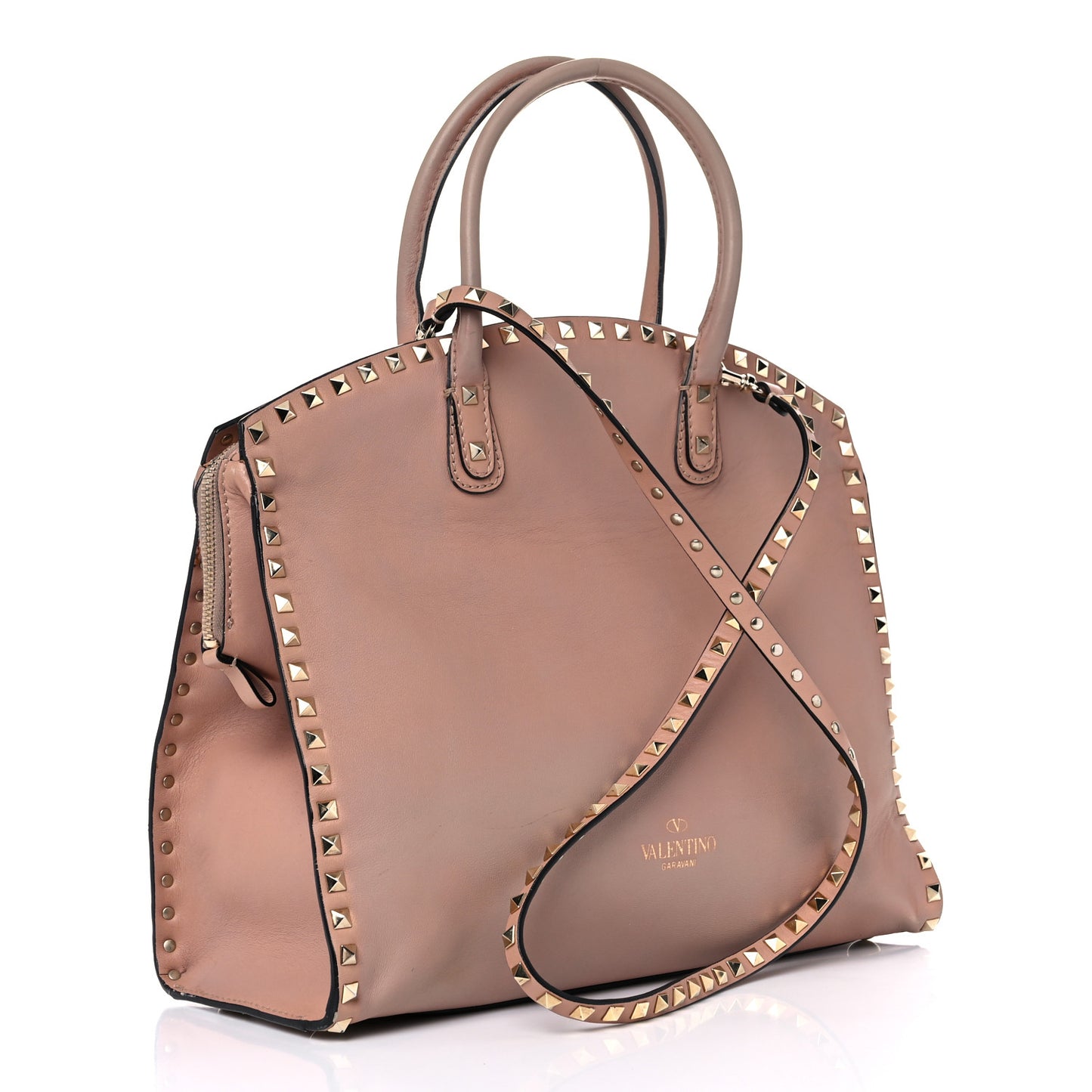 Vitello Rockstud Dome Shopper Soft Noisette
