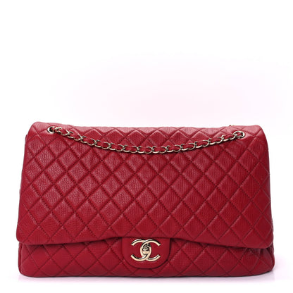 Chanel Calfskin Quilted XXL Travel Flap Bag  Red 1 of 7