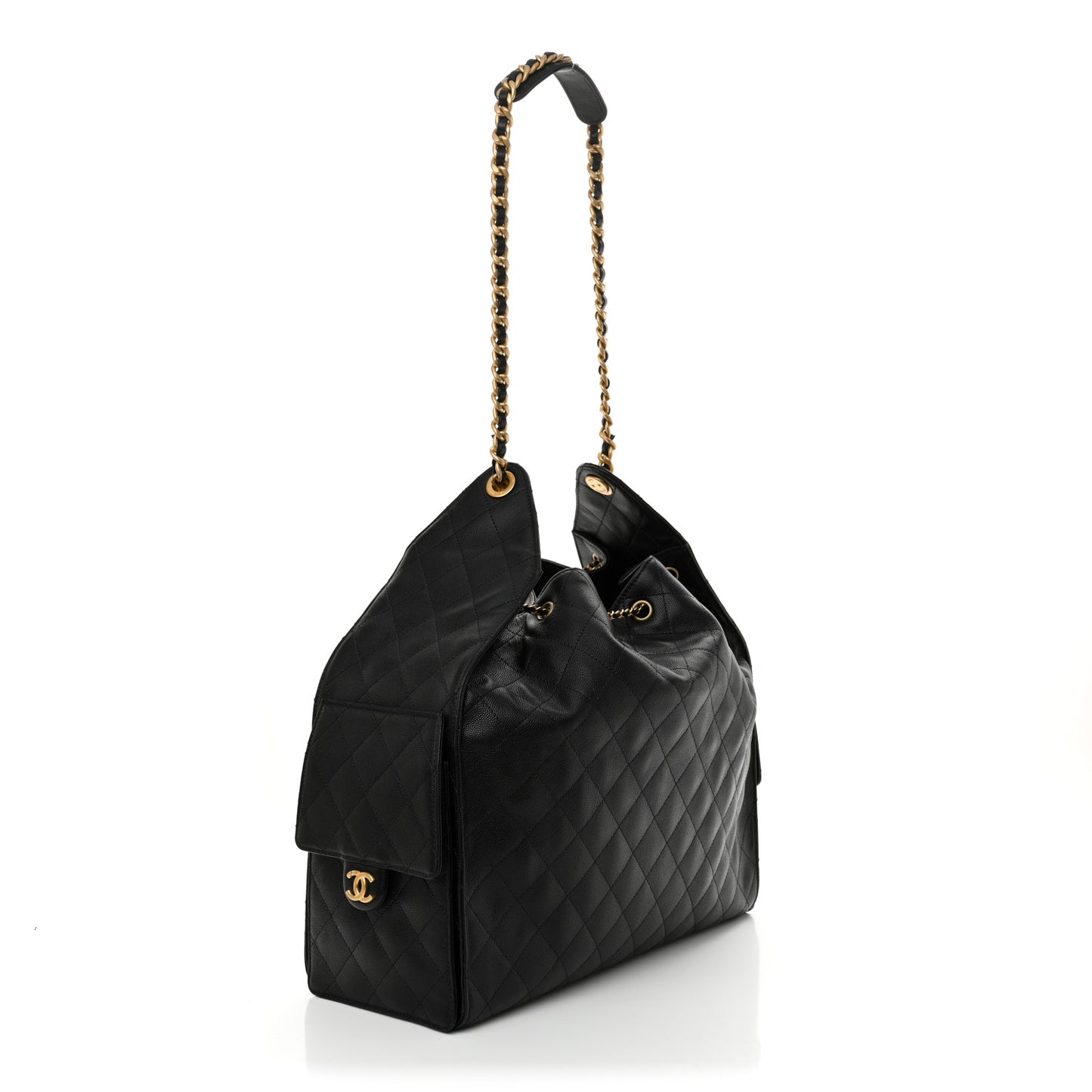 Caviar Quilted Large Chanel 25 Handbag Black